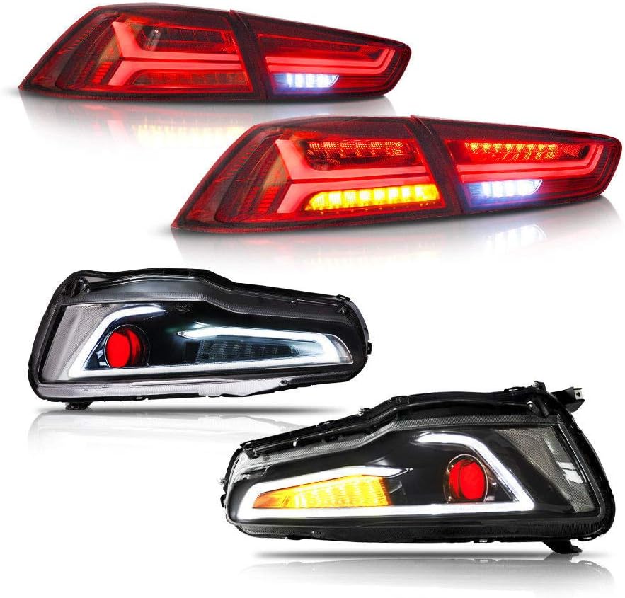 Devil Eye LED Headlights and Tail Lights for Mitsubishi Lancer EVO X 2008-2017 W7646