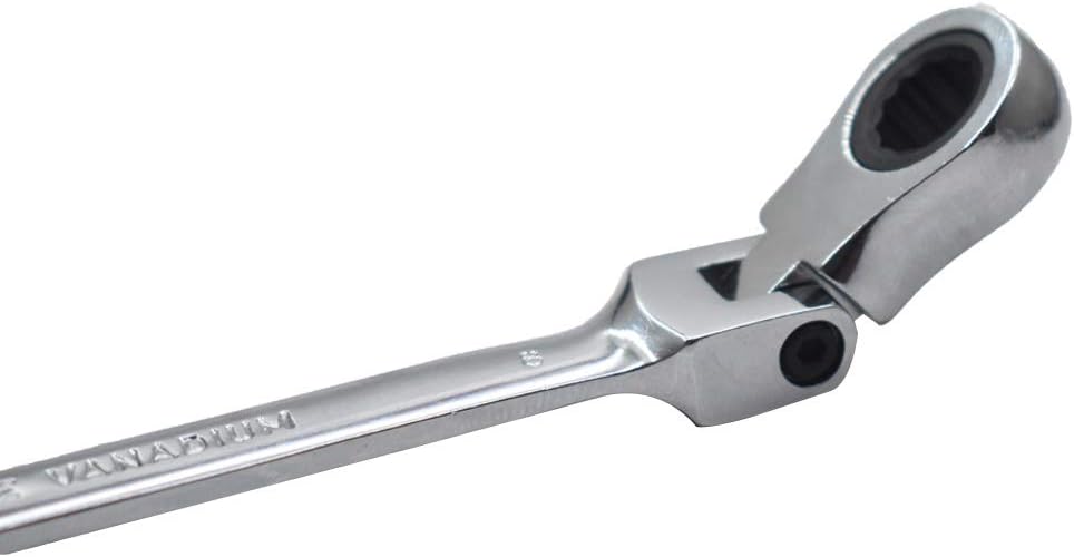 12pc 8-19mm Metric Flexible Head Ratcheting Wrench Combination Spanner Tool Set F692