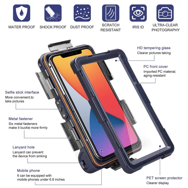 Waterproof Protective Case for Samsung Galaxy M21s and All Phones Up to 6.9 Inch with Lanyard S650