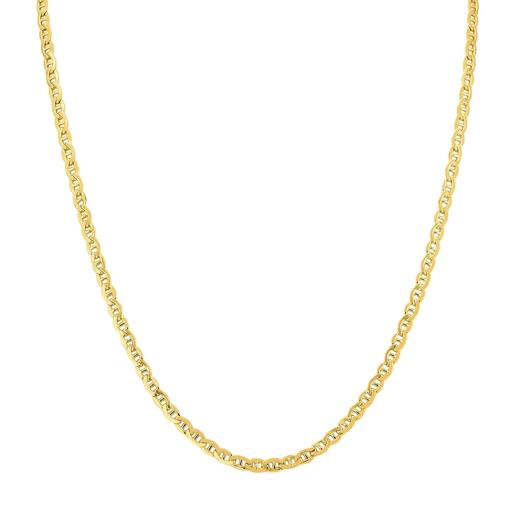 14K Yellow Gold Filled 3.2MM Mariner Link Chain with Lobster Clasp - 24 Inch S403