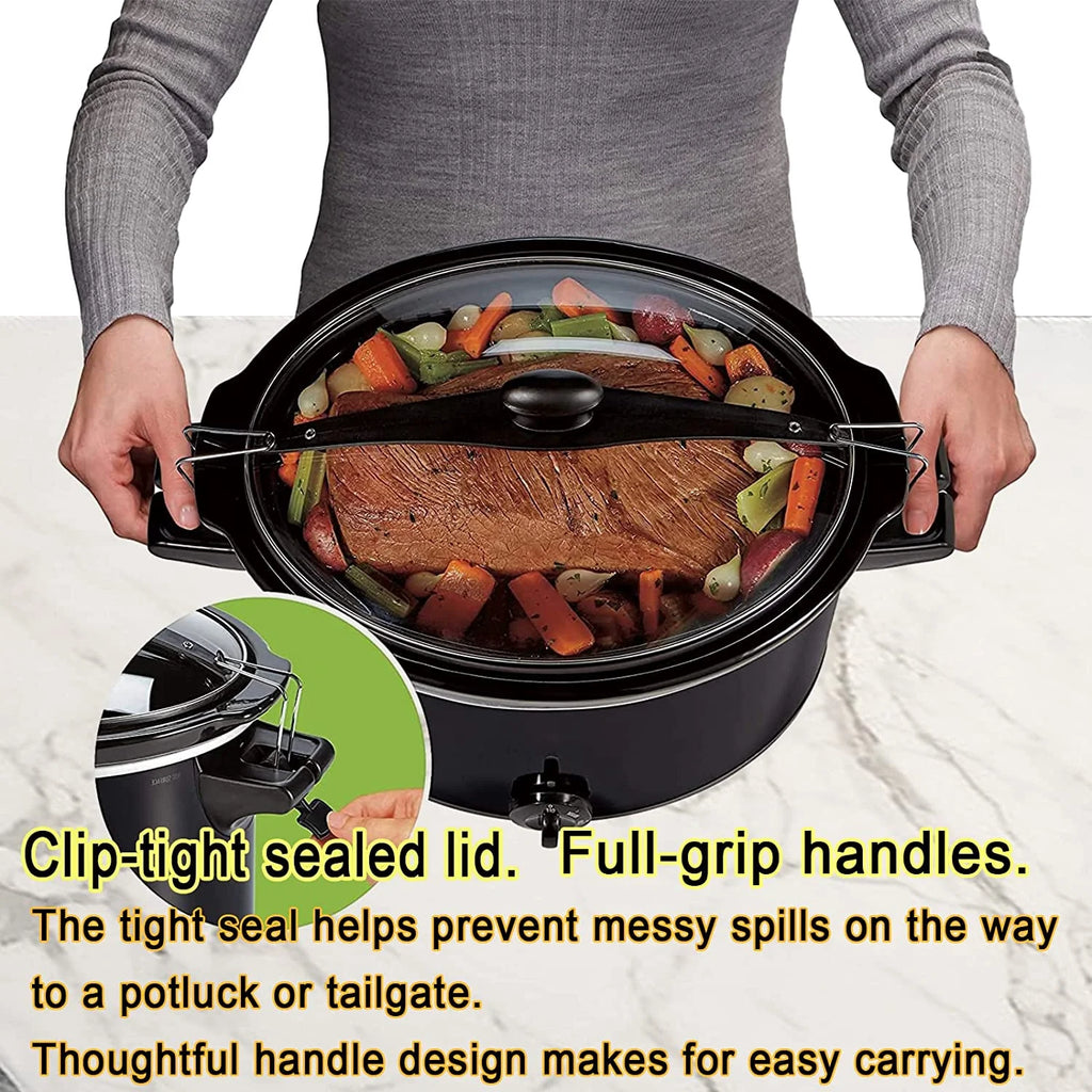 Black 10-Quart Slow Cooker with Lid Lock C836