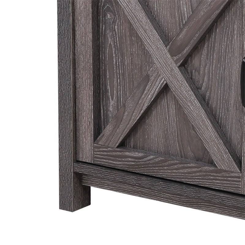 Grey Barn Wood TV Cabinet with Storage Shelves C134259