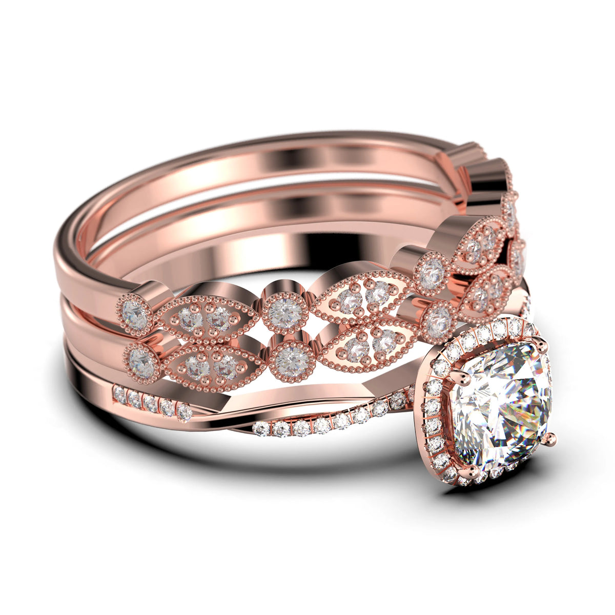 10k Solid White Gold Diamond Moissanite Engagement Ring K29211