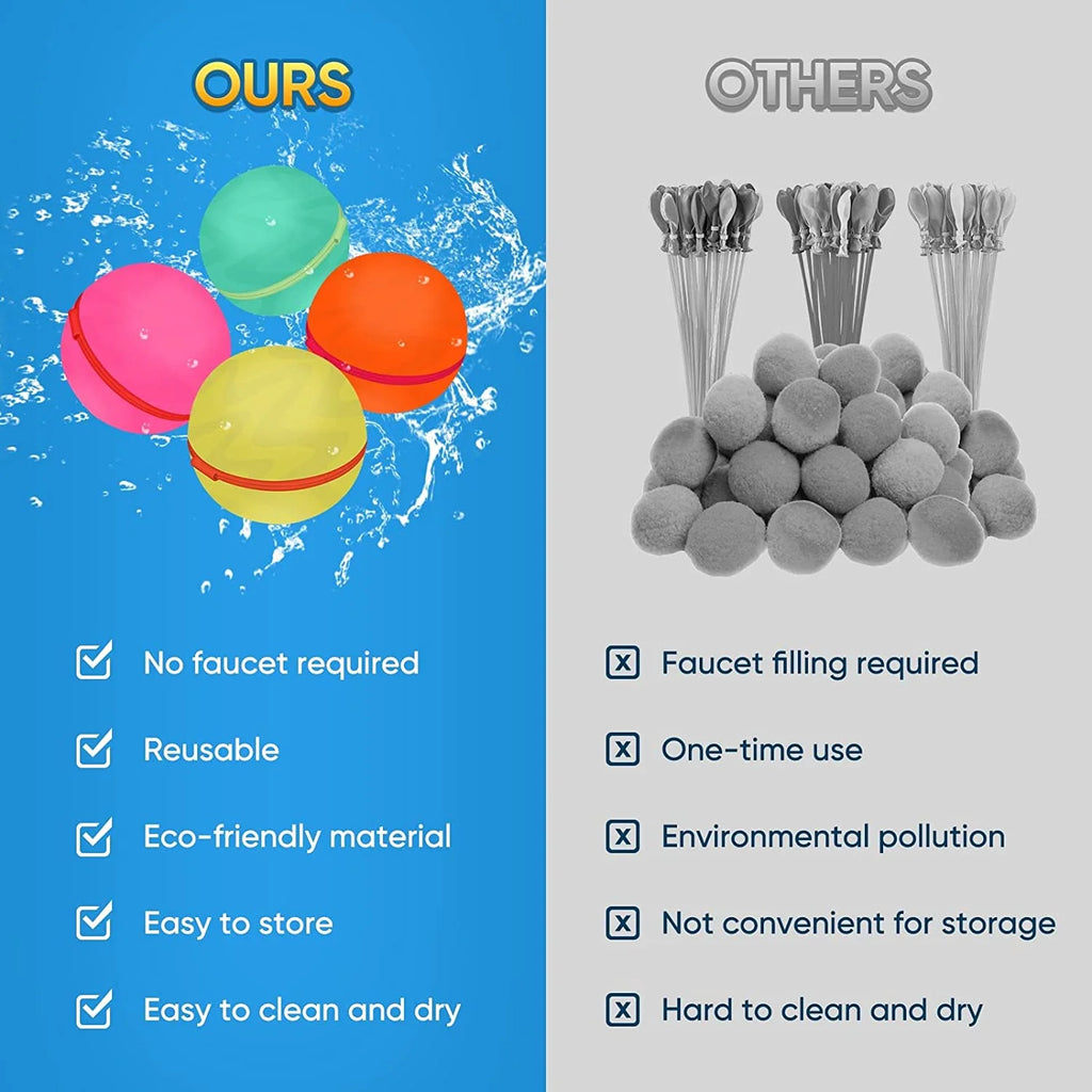 Reusable Water Balloons Pool Toys for Kids (6 pcs) S5828