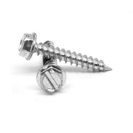 10-16 x 3/4 Slotted Hex Washer Head Type AB Stainless Steel 18-8 Sheet Metal Screw Pk 2000 A3066