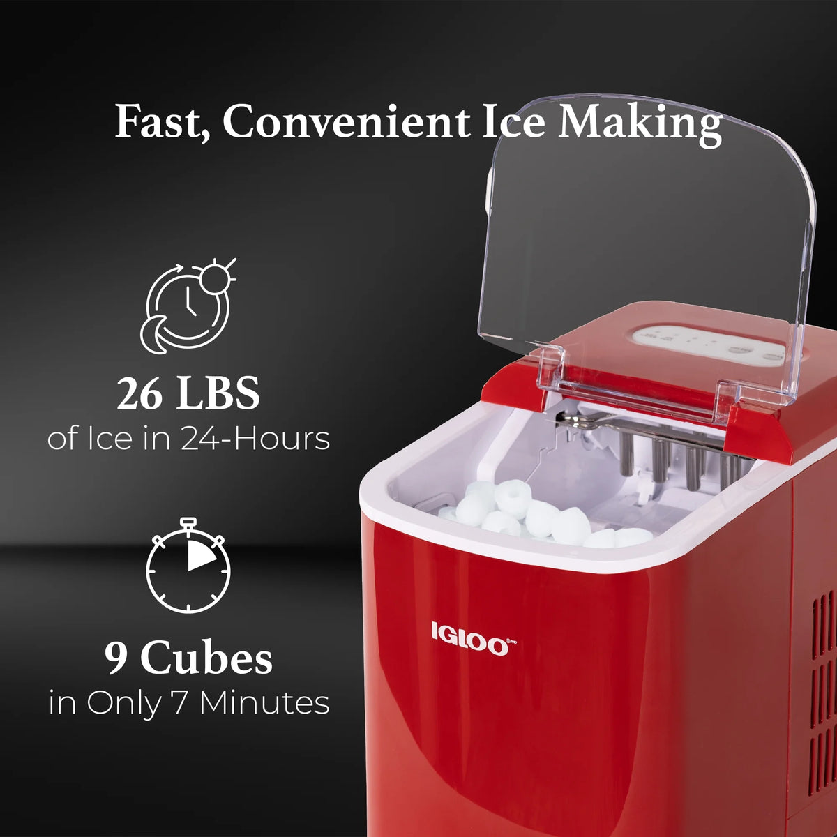 26-Pound Automatic Portable Countertop Ice Maker Machine O736925