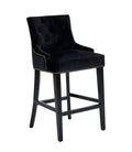 Black Velvet Nailhead Counter Stool Chair R95738