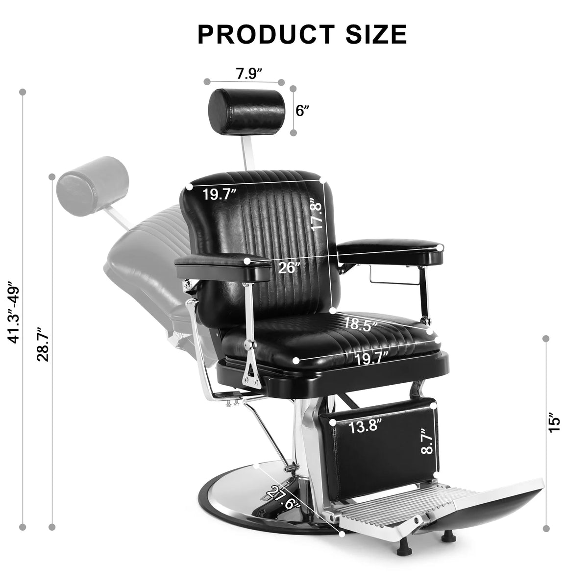 Black Hydraulic Recliner Barber Chair D82495