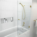 Frameless Wall Hinged Bathtub Door in Polished Brass F322399