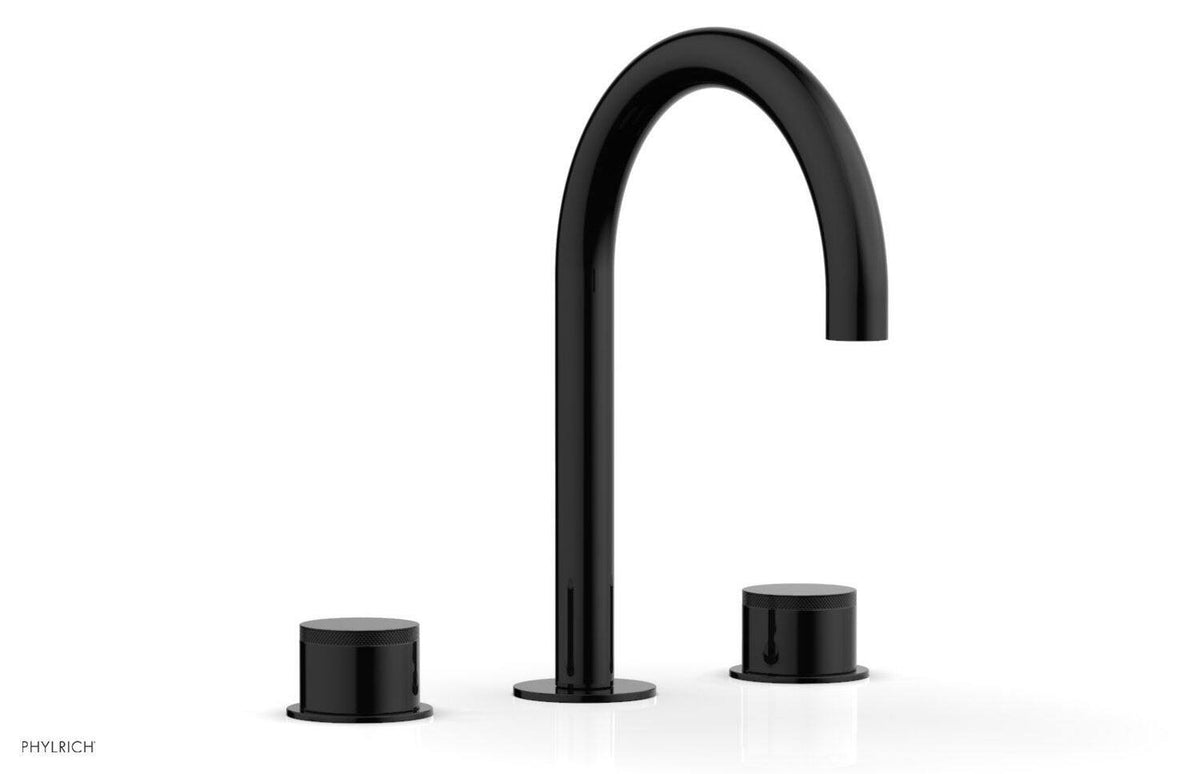 Gloss Black Widespread Faucet with Knurled Handle N830407