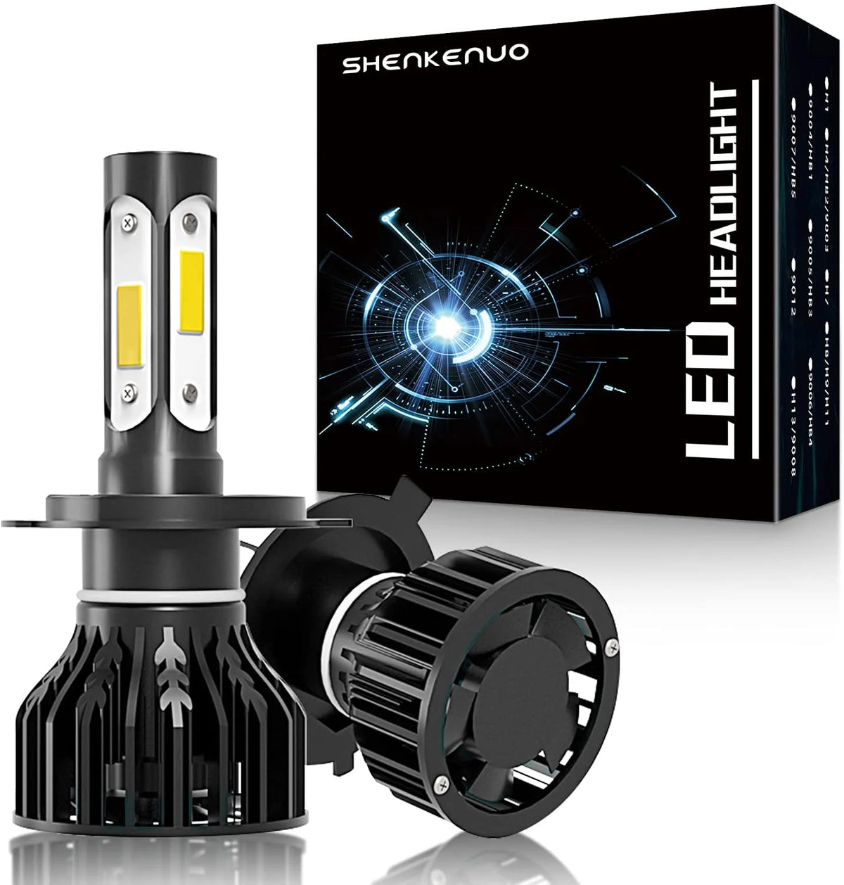 6000K White LED Headlight Bulbs High/Low Beam 2pc S7045