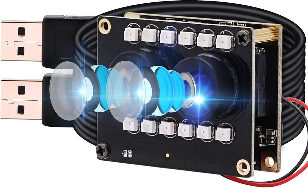 Dual Lens 1080P Webcam Module with IR Led Lights E436