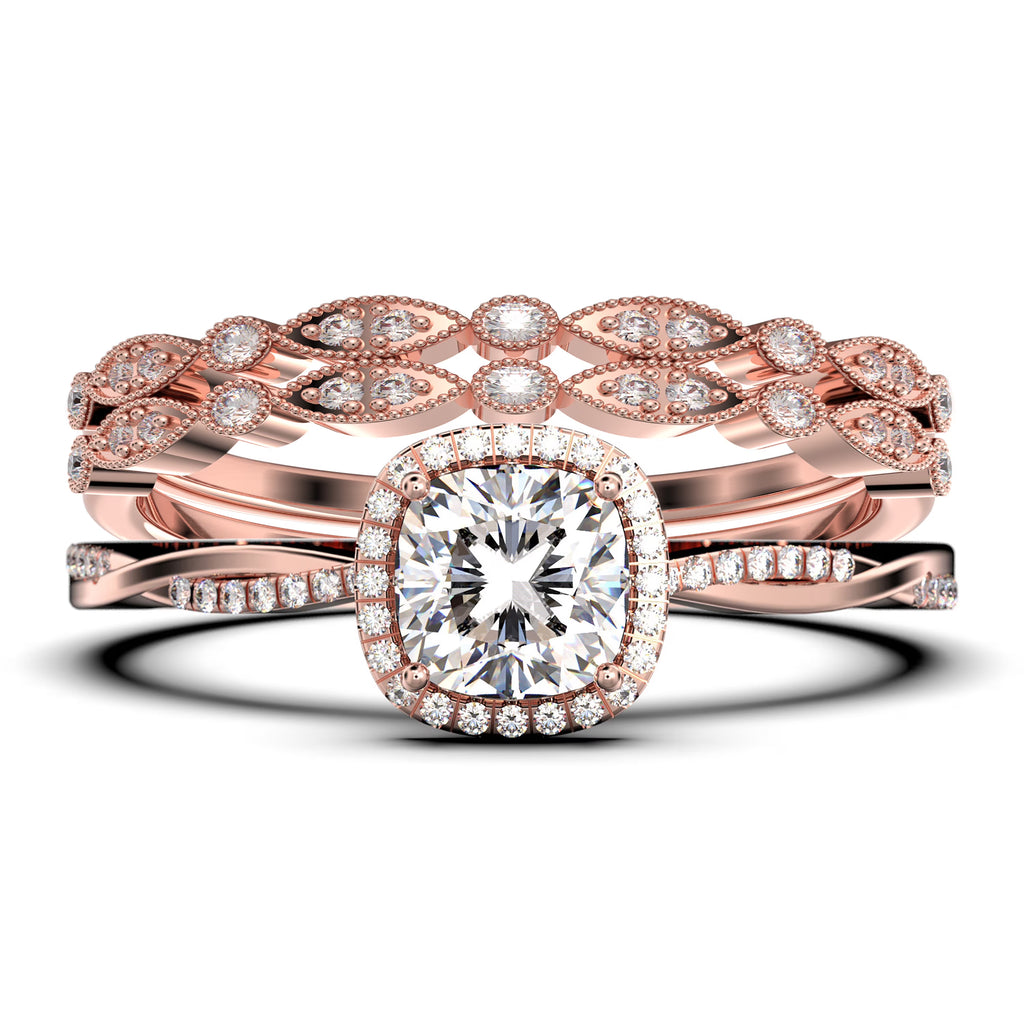 10k Solid White Gold Diamond Moissanite Engagement Ring K29211
