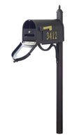 Black Curbside Mailbox with Locking Insert and Mailbox Post O3481
