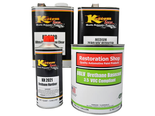 Cobalt Blue Firemist Low VOC Urethane Basecoat Clearcoat Car Paint Complete Medium Gallon Kit J415