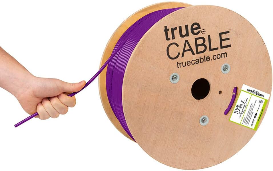 Cat6A Plenum Bulk Ethernet Cable, 1000ft, White, 23AWG 4 Pair Solid Bare Copper, UTP I80932