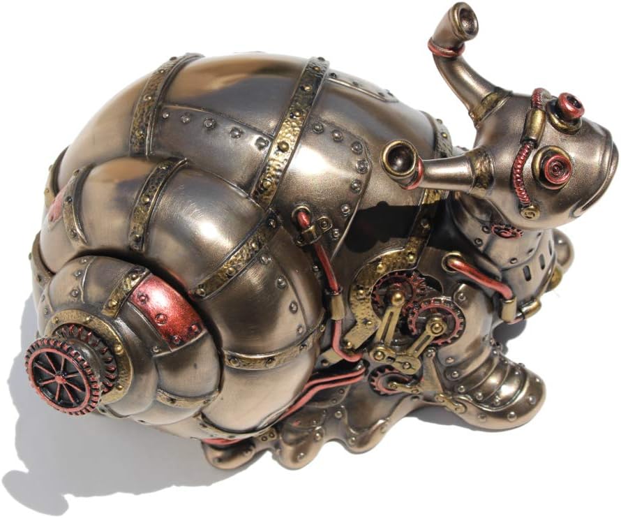 Steampunk Giant Land Snail Trinket Box Cold Cast Resin Antique Bronze Finish G836553