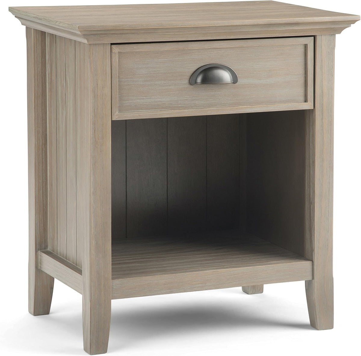 Rustic Natural Aged Brown Solid Wood Night Stand with Storage, 1 Drawer and 1 Shelf U277
