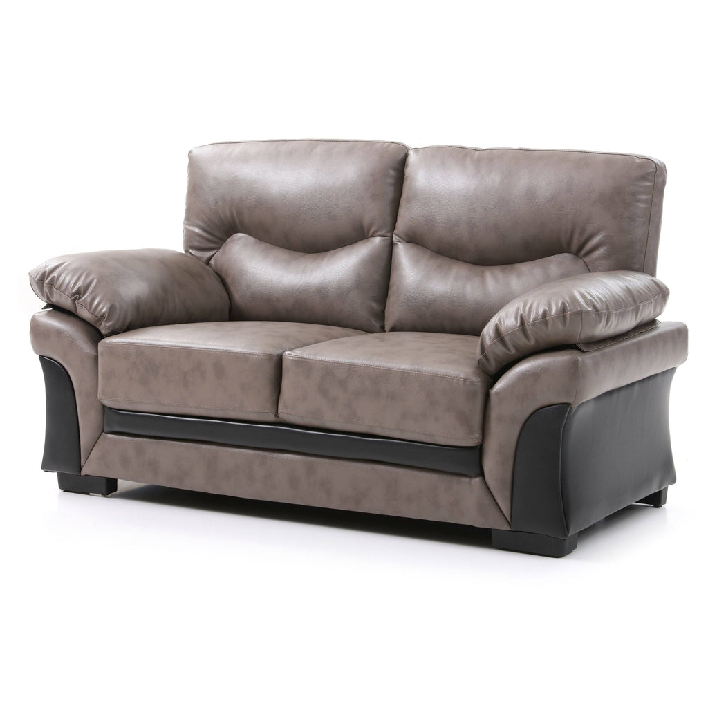 Faux Leather Loveseat in Black F43406