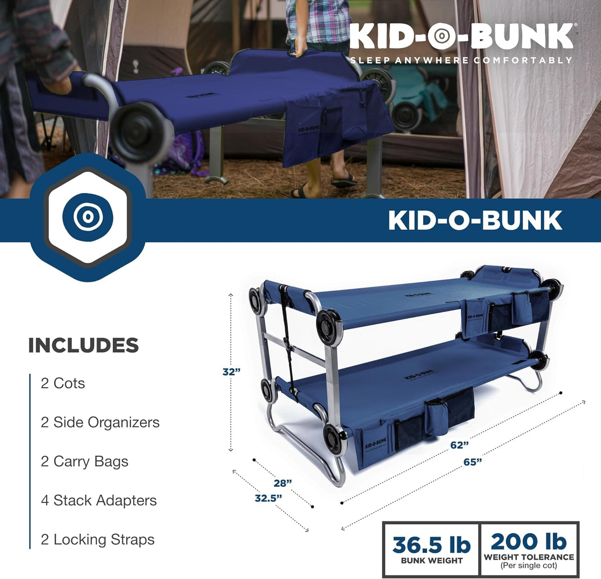 Navy Dresser with 2 Side Organizers D283