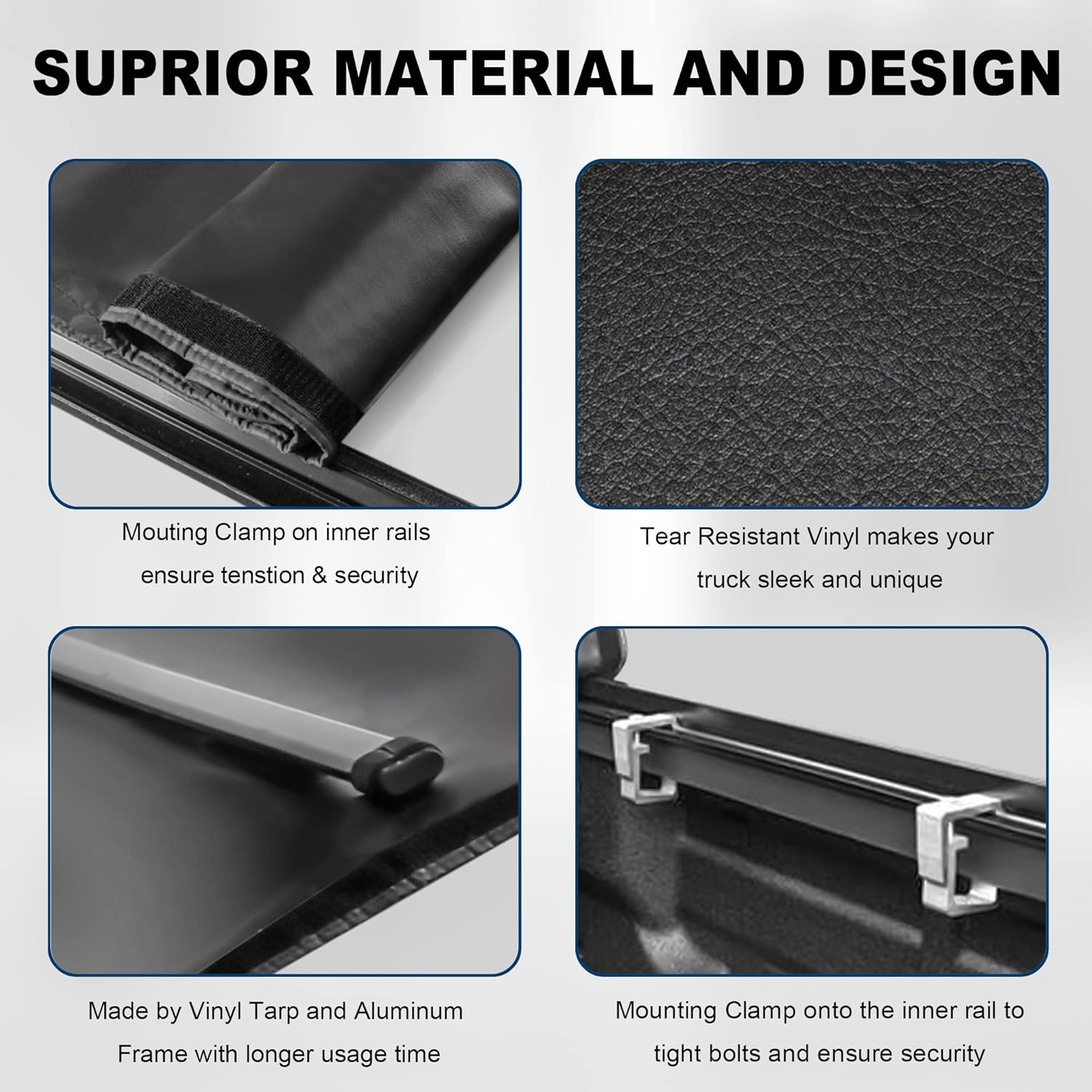 Roll-Up Soft Vinyl Truck Bed Tonneau Cover for 6 FT Fleetside Cargo Bed Y668616