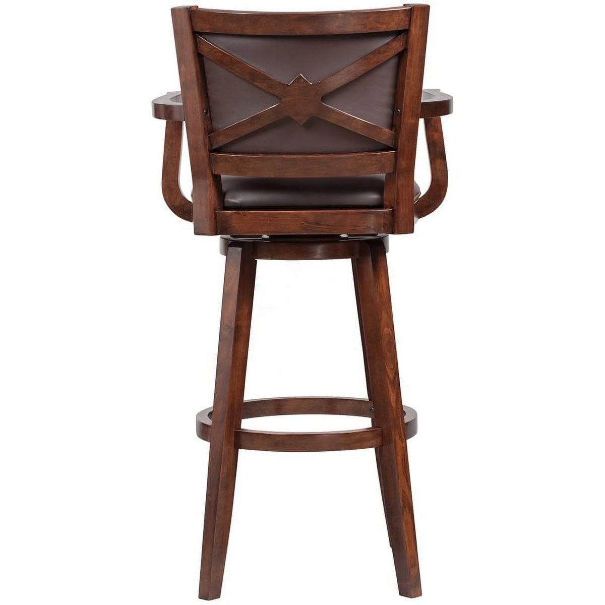 36" Swivel Extra Tall Wood Bar Stool in Cappuccino Q15395