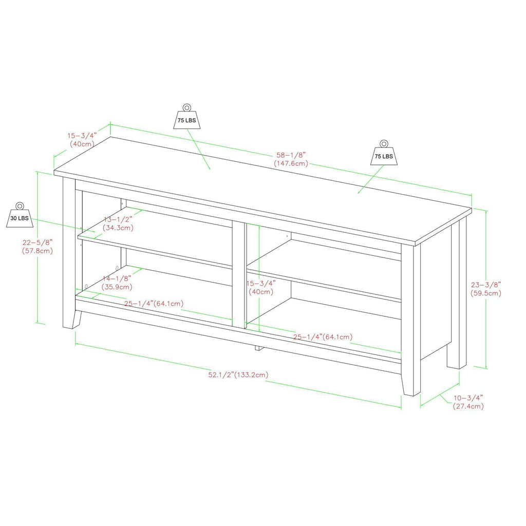 Gray Wood TV Media Stand Storage Console F183