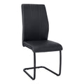 Black Leather-Look Metal Dining Chair 2pcs Y440754
