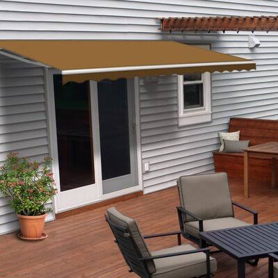 Retractable Patio Awning Sand 96x22 H x 144x22 W x 120x22 D E78780