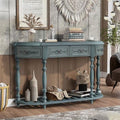 Retro Curved Console Table with 2 Top Drawers and Solid Wooden Frame K153790