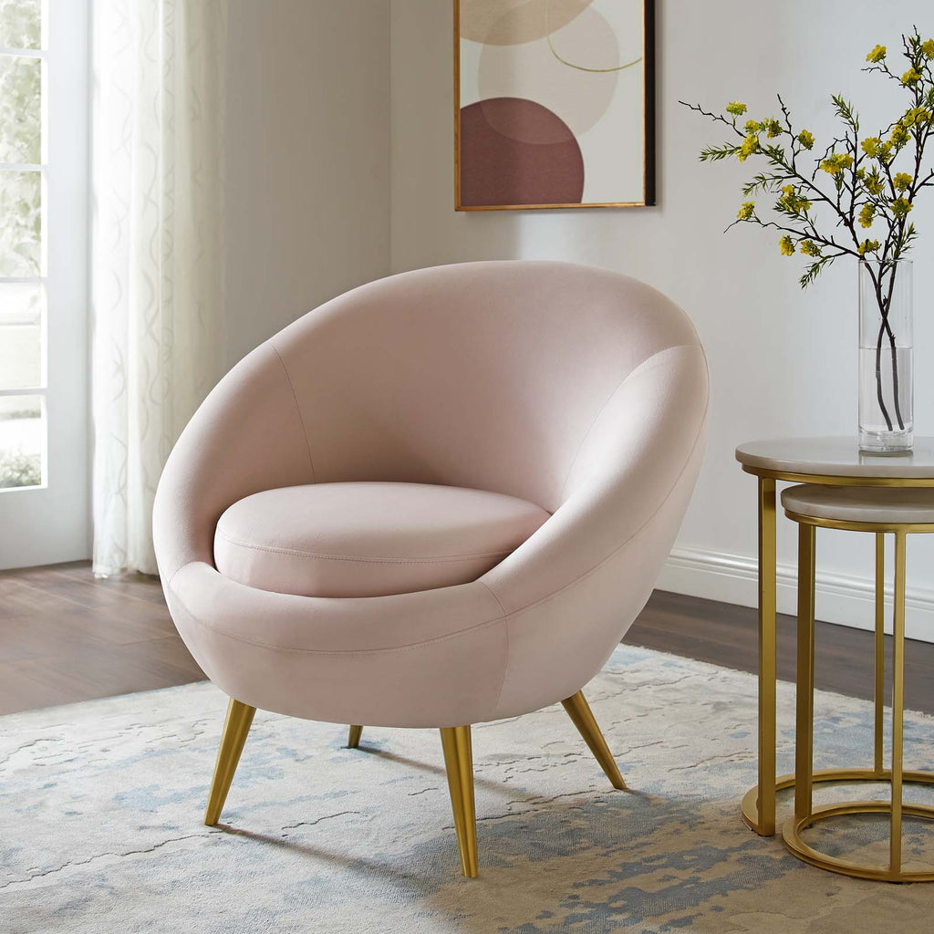 Pink Velvet Metal Steel Accent Side Chair U8668