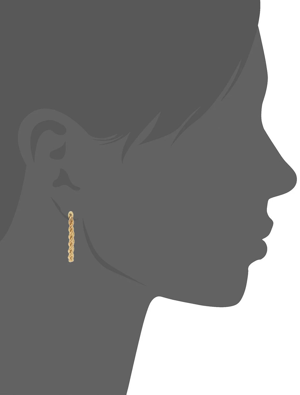 10k Yellow Gold Rope Chain Earrings R458288