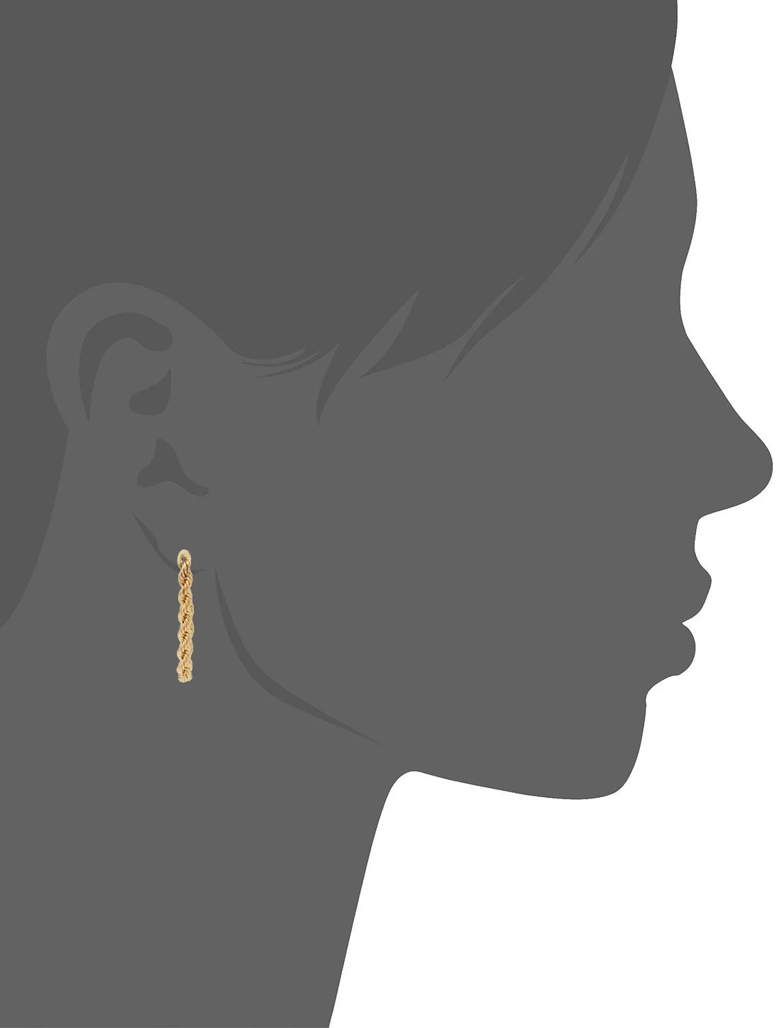 10k Yellow Gold Rope Chain Earrings R458288