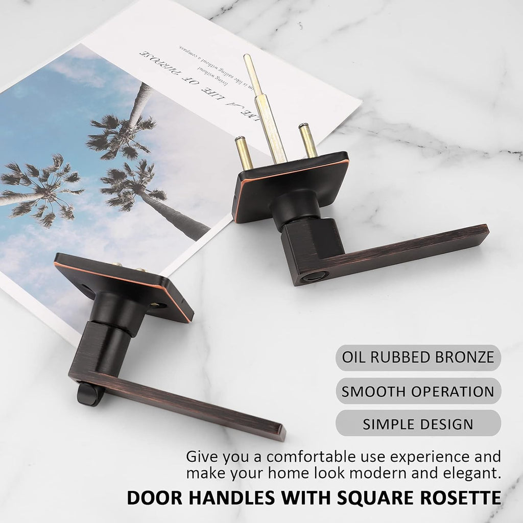 5 Pack Oil Rubbed Bronze Privacy Door Levers Y74946