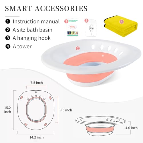 Collapsible Sitz Basin with Flusher, White/Blue X201695