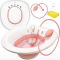 Collapsible Sitz Basin with Flusher, White/Blue X201695