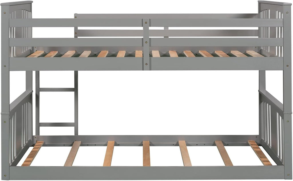 Gray Twin over Twin Wood Bunk Bed Frame J5558