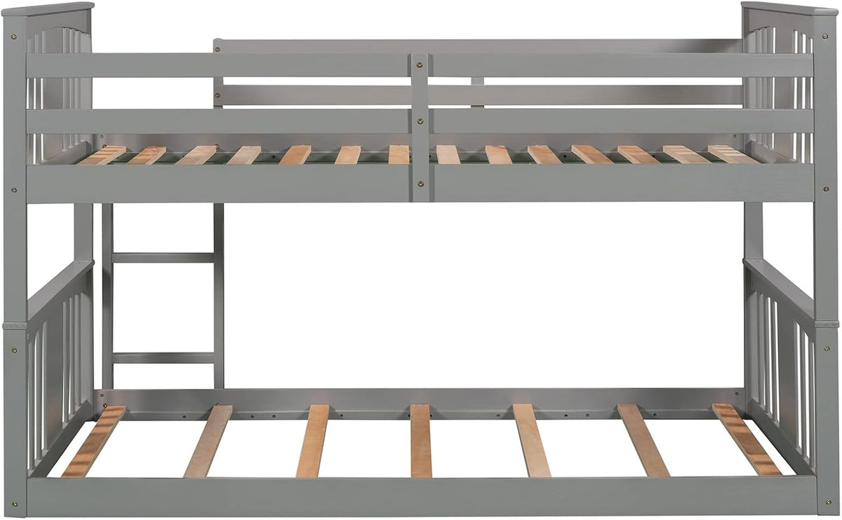 Gray Twin over Twin Wood Bunk Bed Frame J5558