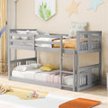 Gray Twin over Twin Wood Bunk Bed Frame J5558