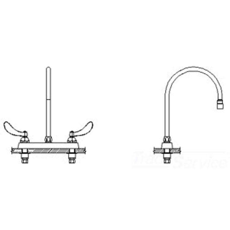 Two Handle Cast Deck-Mount Faucet J264722