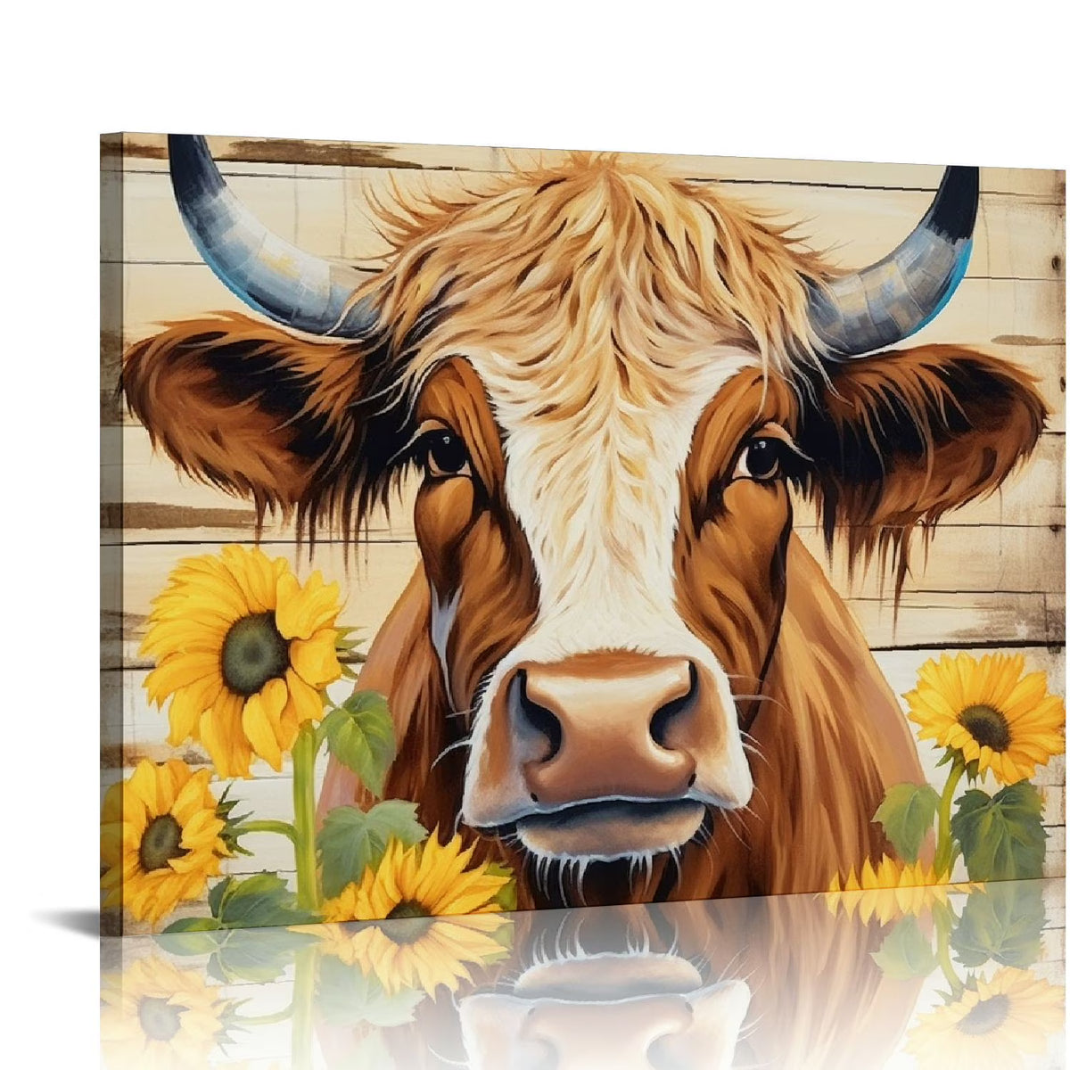 Highland Cow Wall Art Canvas Pictures Watercolor Farm Animal Cattle Prints Painting P622