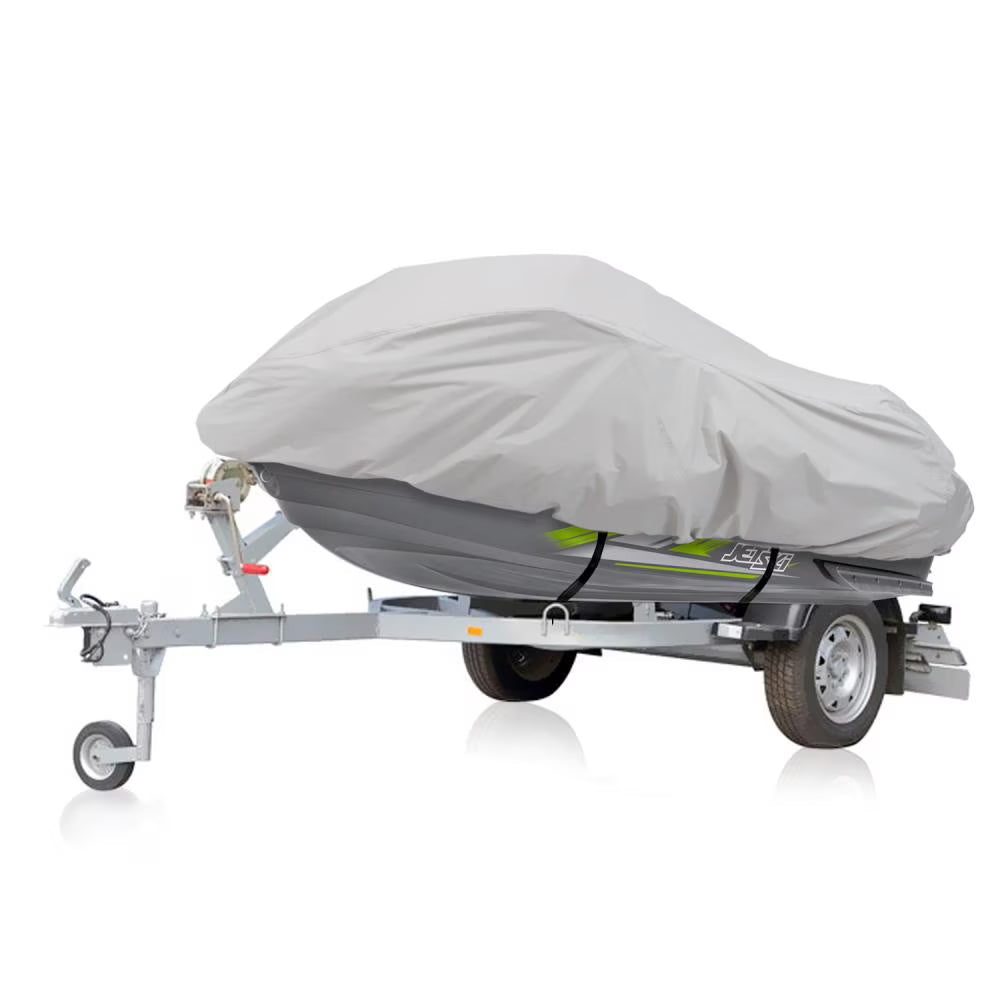 Gray Waterproof Jet Ski Cover with Elastic Cord I531165