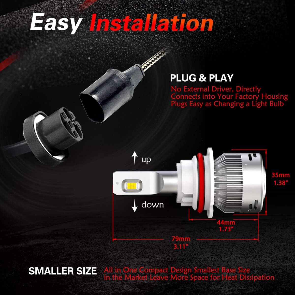 LED Bulbs 60W 6000LM 6000K White Pack of 2 M802614