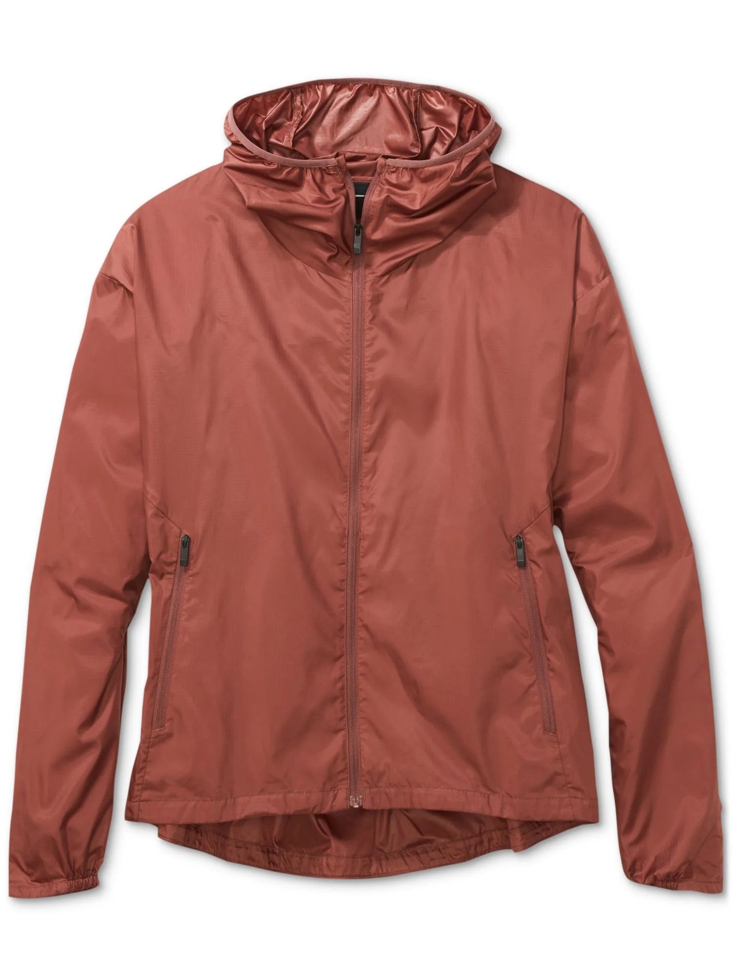 Brown Zippered Hooded Wind Breaker Jacket N1192