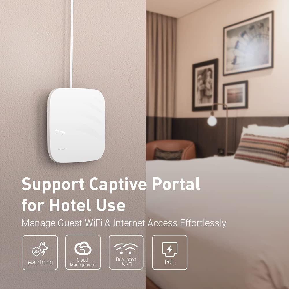 Gigabit Ceiling Wireless Access Point Dual Band AC1300 PoE Powered D686