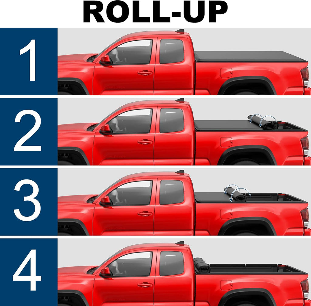 Roll-Up Soft Vinyl Truck Bed Tonneau Cover for 6 FT Fleetside Cargo Bed Y668616