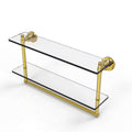22 inch Two Tiered Glass Shelf with Integrated Towel Bar M435