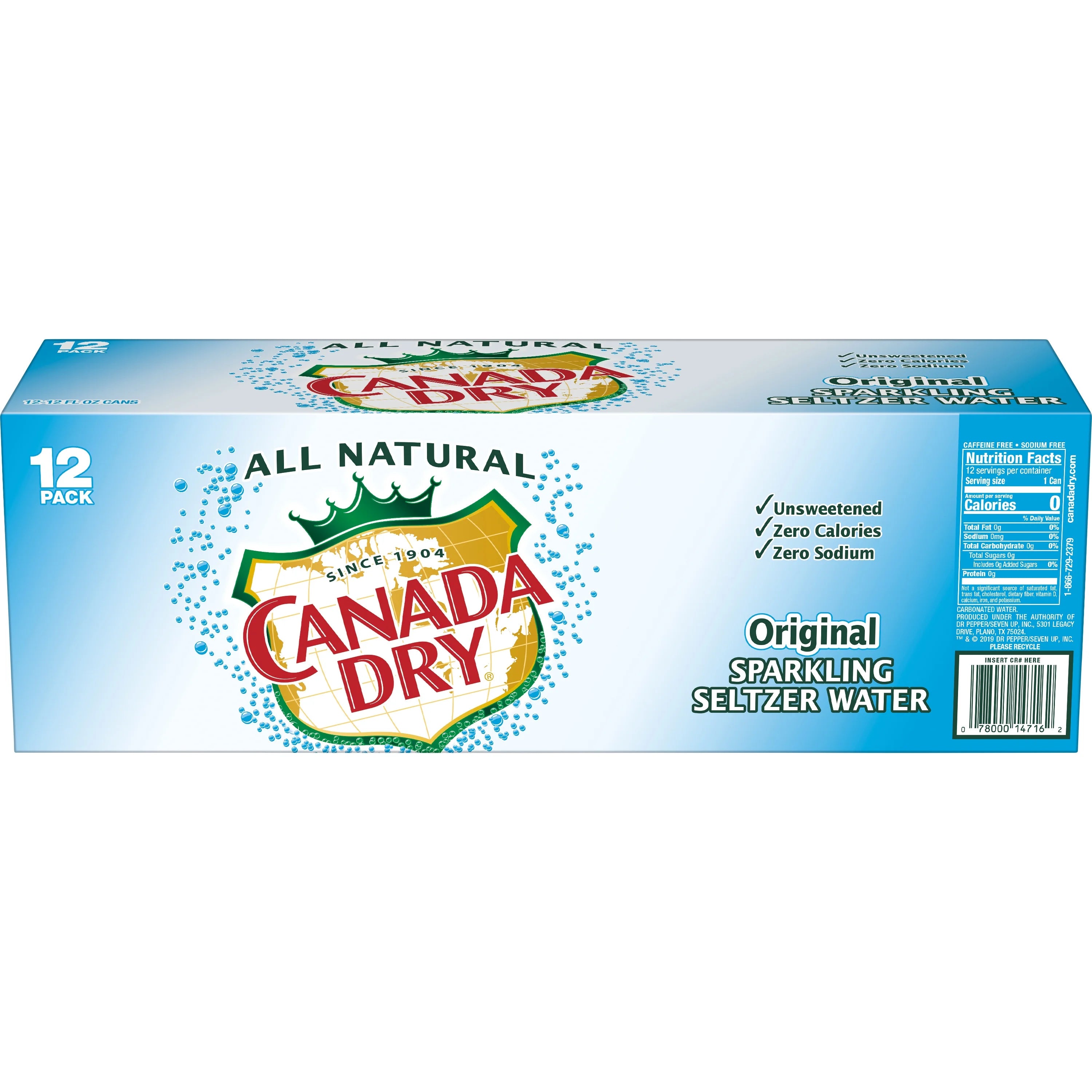 12 Pack Sparkling Seltzer Water, 12 fl oz cans Q246893