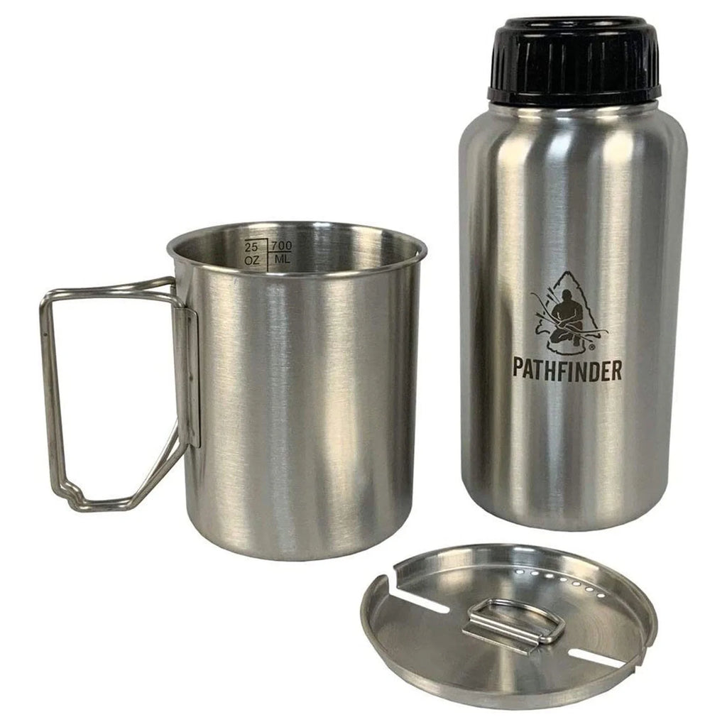 Steel Camp Water Bottle and Nesting Cup Set L32665
