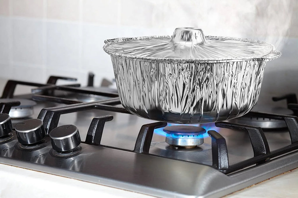 Disposable Aluminum Pot with Lid Set Medium Qty-6 K517803